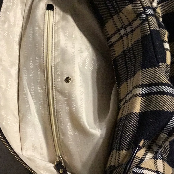 Used twice Kate Spade Soft Wool Plaid Tote/Handbag - Picture 8 of 11